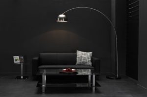 Vloerlamp boog - mat nikkel