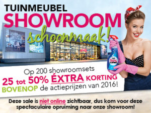 Tuinmeubel Showroom schoonmaak