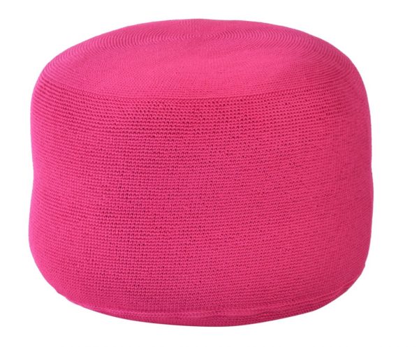 Borek Poef Crochette 53 cm Rond Fuchsia