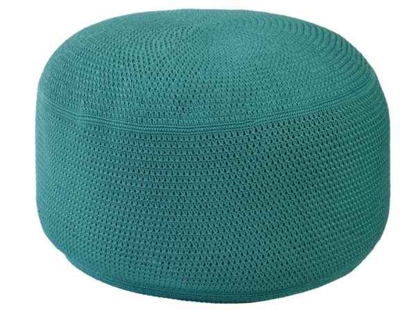 Borek Poef Crochette 80 cm Rond Blue Slate