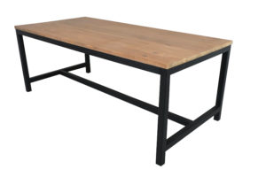 Yukon Eettafel 200x95 cm Teak Metaal Zwart