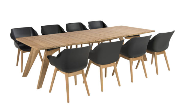 Beach 7 Tuinset Sophie Teak Carbon 9-Delig Bo Tafel