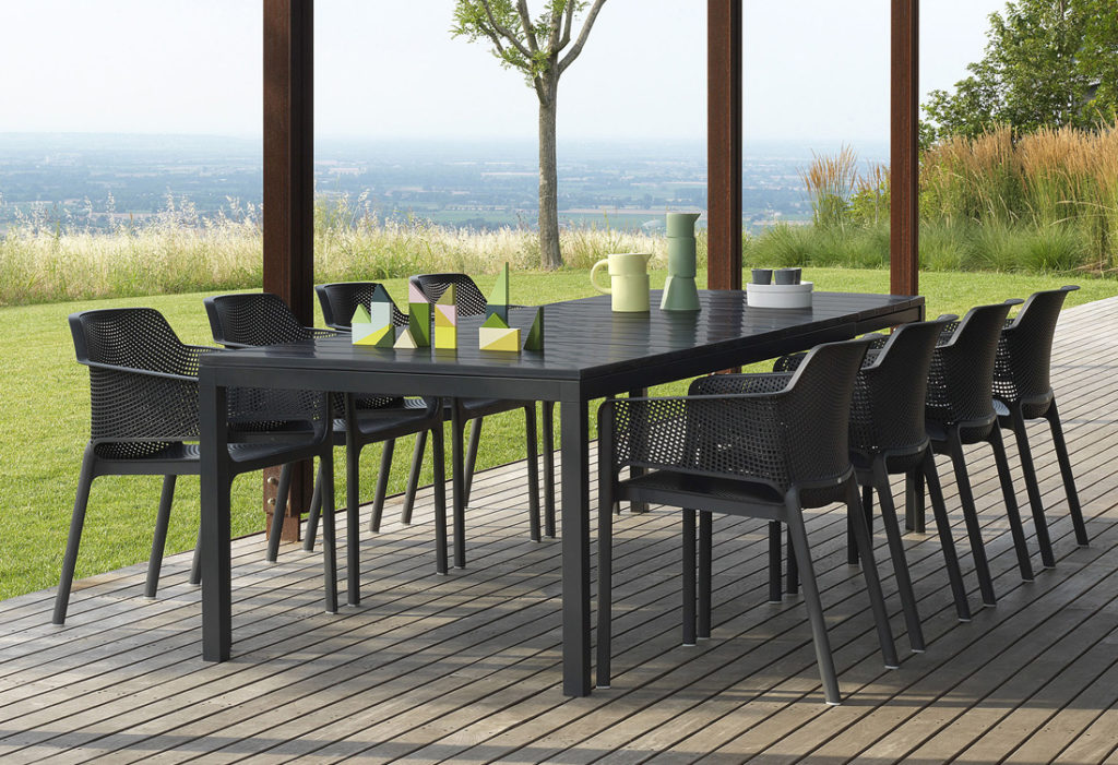Nardi Rio Uitschuiftafel 210-280×100 Aluminium Antraciet