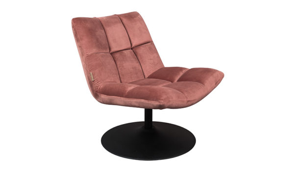 Dutchbone Bar lounge chair velvet pink
