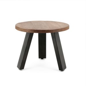 Eleonora Mango bijzettafel 50 cm met metalen poot zwart