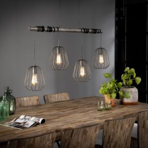 Lampoon hanglamp 4 lichts oud zilver