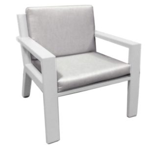 Borek Low Diningstoel Viking Aluminium White