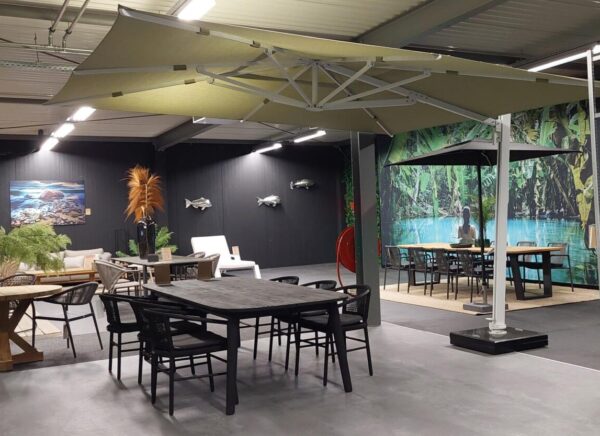 Parasol Aman 400x400 cm Wit-Olive