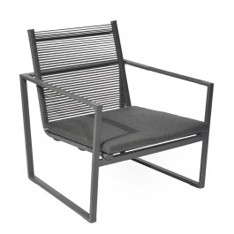 Borek Loungechair Andria Aluminium Rope Dark Grey