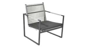 Borek Loungechair Andria Aluminium Rope Iron Grey