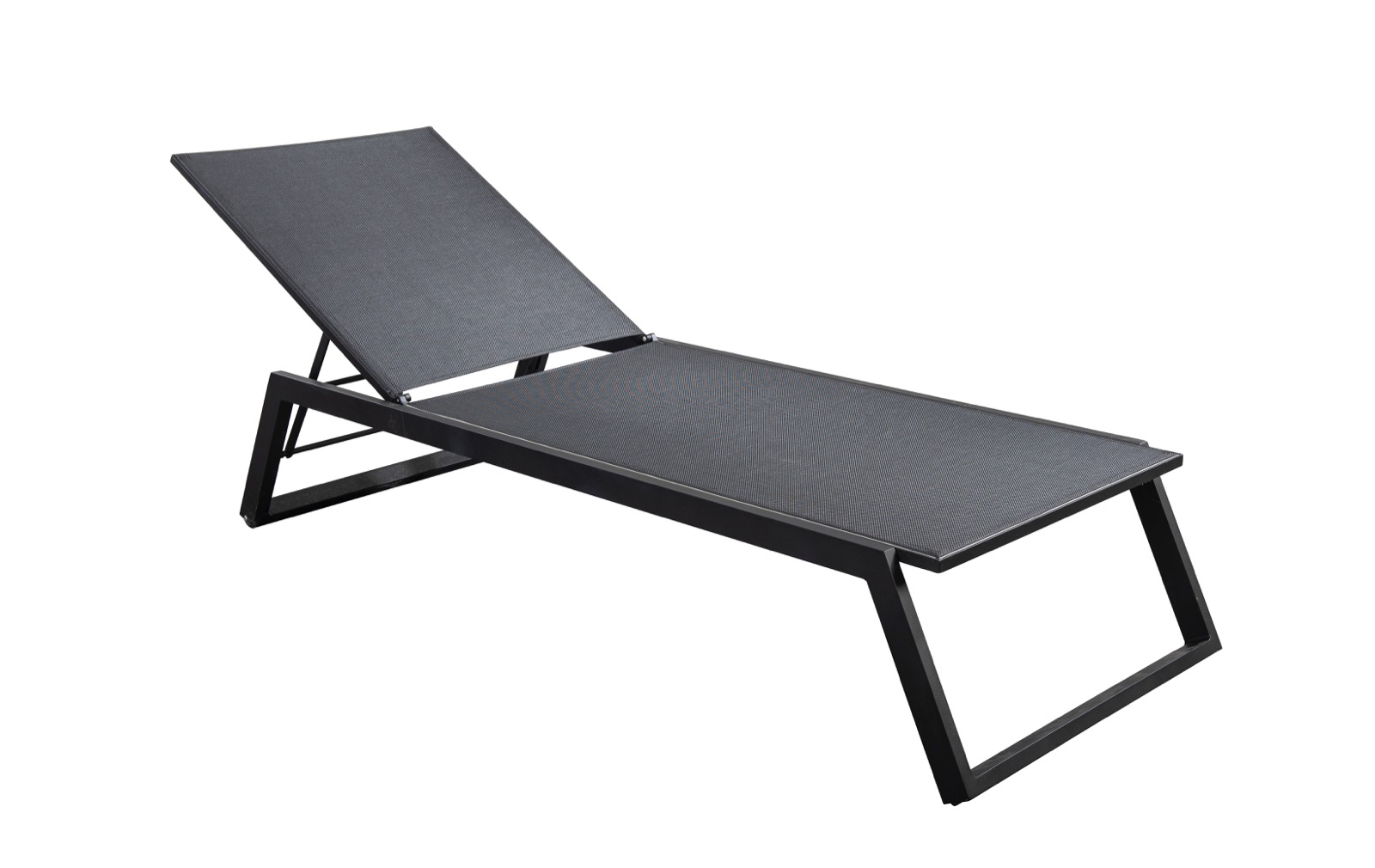 Onmiddellijk ondersteboven mild Yoi Lounger Mizu Zwart Aluminium Textileen - Vivaldi XL Zevenaar