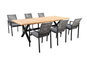 Yoi Diningset Wakai Ishi 7-Delig Dark Grey