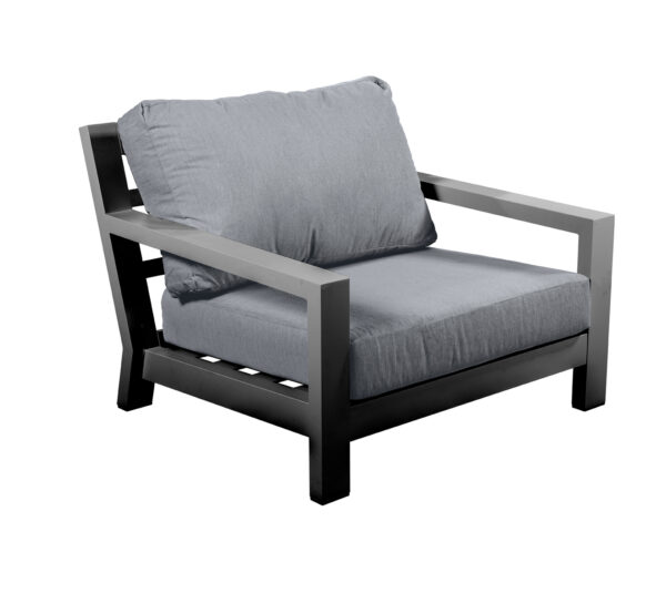 Yoi Ookii loungechair dark grey mixed grey