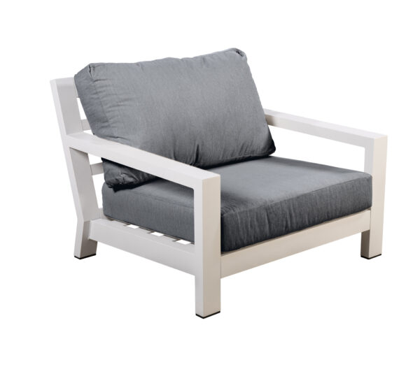 Yoi Ookii loungechair white Mixed Grey