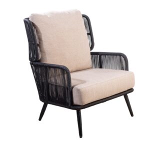 Yoi Loungechair Tsubasa Rope Black Flax