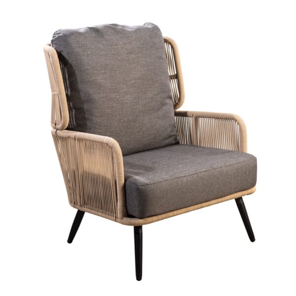 Yoi Tsubasa Loungechair alu Black-Natural-kussen Soil