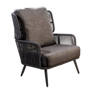 Tsubasa Loungechair Alu Black-Black-Kussen Soil