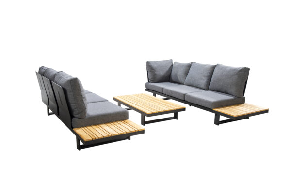 Yoi Funsui loungeset 345x275 Black Panther Black +Tafel 130x75 Ibiza-opstelling