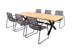 Yoi Diningset Wakai Wasabi 7-Delig Dark Grey