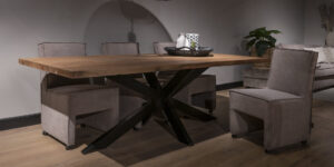 UrbanSofa Live Edge eetkamertafel met spinpoot 200 x 100 cm