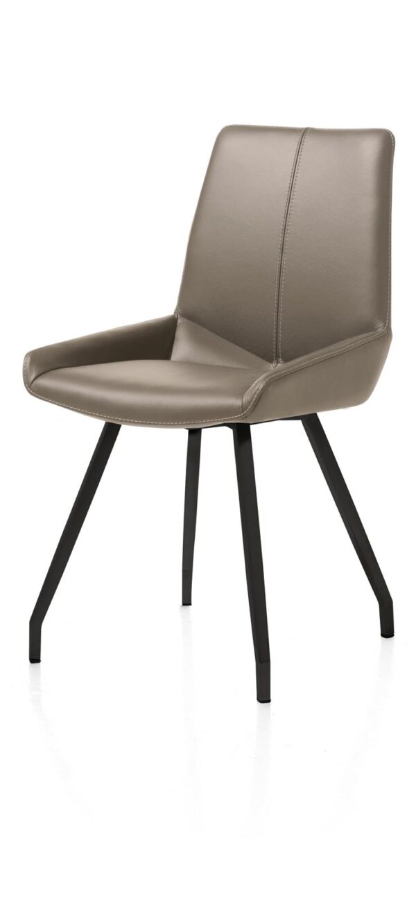 Henders en Hazel Levi eetkamerstoel gebogen zwart frame Catania taupe