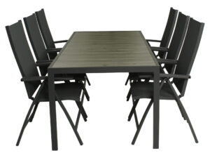 Diningset Bergamo tafel 215 cm + Toulouse standenstoel