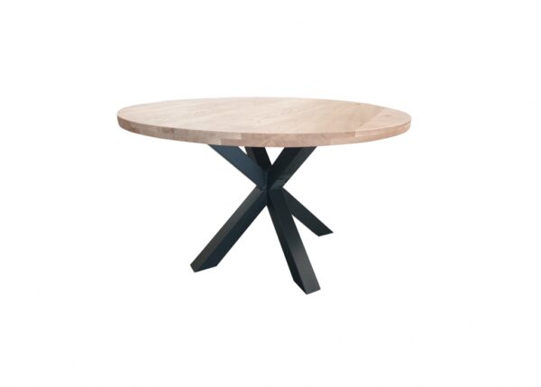 Dutch Oak Steel eetkamertafel rond