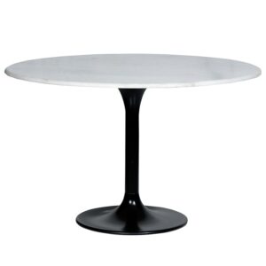 Eleonora ronde eetkamertafel marmer wit 120 cm