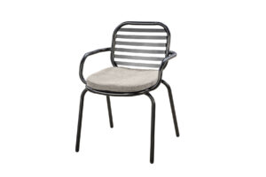 Yoi Tomo diningchair alu black + flax beige kussen