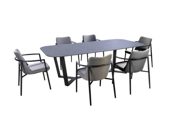 Yoi Youkou Diningset Mix grey 6x diningchair + Teeburu table 240x120