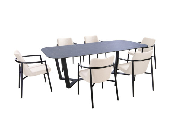 Yoi Youkou Diningset flax beige 6x diningchair + Teeburu table 240x120