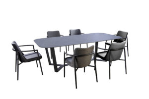 Yoi Youkou Diningset panther black 6x diningchair + Teeburu table 240x120