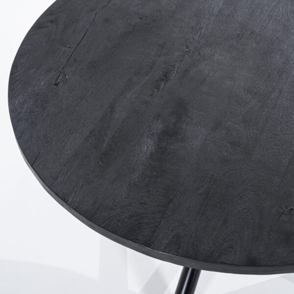 Eleonora eettafel rond 130 cm met kruispoot zwart detail