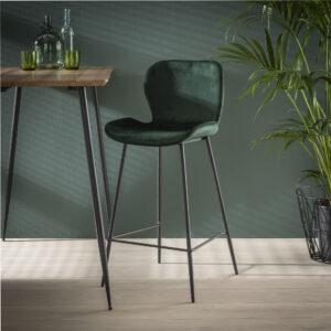 Barstoel Velvet ronde buis groen