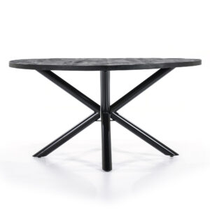 Eleonora eettafel rond 150 cm met kruispoot zwart