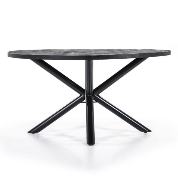 Eleonora eettafel rond 150 cm met kruispoot zwart