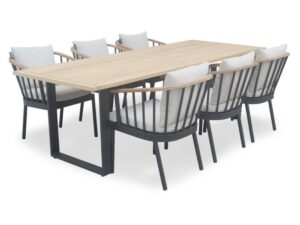Apple Bee Condor Diningset 7-delig alu/teak