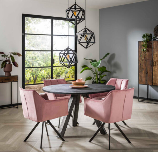 Yucon eetkamertafel 120 cm rond zwart