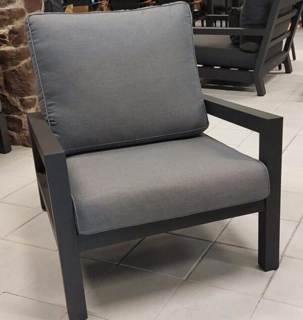 Loungechair Lago Suns Grey-Kussens Washed