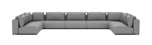 Bubalou Luxury U-Sofa 340x570x340 Steel