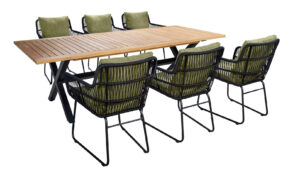 Yoi Ran Dining Black-Emerald green + Wakai Table Teak