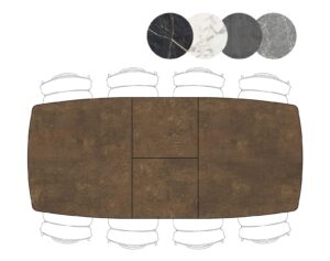 Henders en Hazel Palace uitschuiftafel 190 + 60 x 110 cm roest
