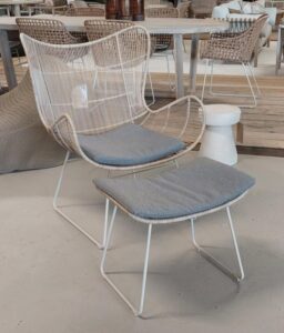 Max & Luuk Kim Wingchair Linen + footstool
