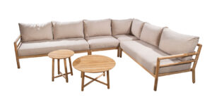 Yoi Mare Cornerset Teak Chaise longue left + right + Corner + Middle + Coffeetable Middle + Small