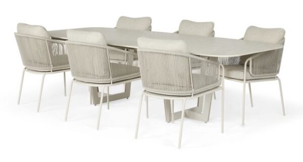 Suns Revello-Palermo Diningset Camel Sand-Natural Gravel-Neolith