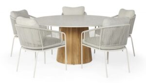 Suns Revello-Sorolo Diningset Teak-Neolith-Camel Sand NG