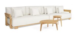 Suns Vento 2x2-Seater Teak-Light Sand Gravel + Tafels Termoli
