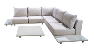 Yoi Vallon Cornerset 2x 2-seater, Corner + 2 Sidetable + Coffeetable alu