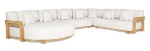 Suns Vento Cornerset + Daybed Teak-Light Sand Gravel