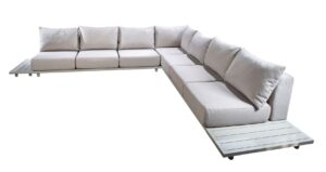 Yoi Vallon Cornerset 2x 3-seater sofa,1x Corner + 2 Sidetable alu